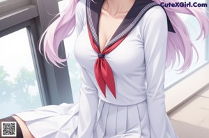 A girl in a school uniform posing for a picture.