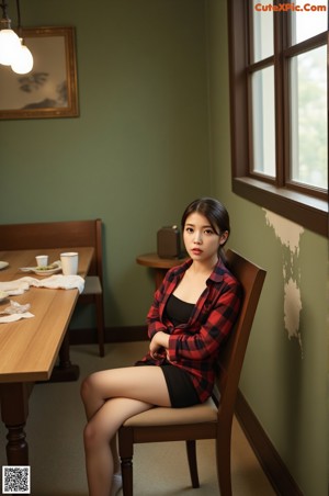 A woman in a pink lingerie sitting on a bed.