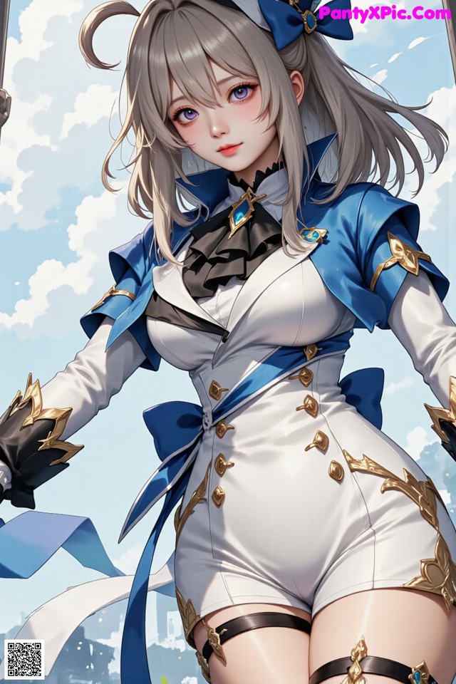 Hentai - Luminous Charm of the Aquatic Enchantress Set.2 20250126 Part 12 No.744936 A woman in a white and blue outfit holding a sword.