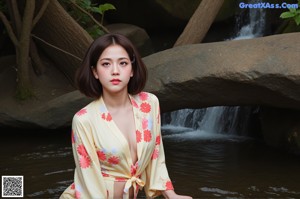 A woman in a white dress posing for a picture.