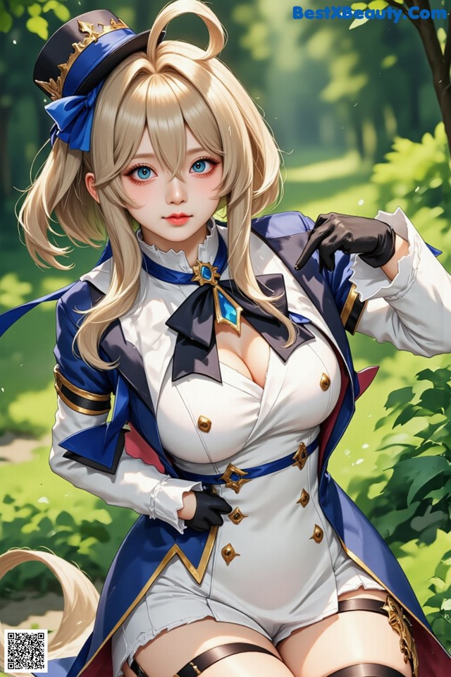 Hentai - Luminous Charm of the Aquatic Enchantress Set.1 20250125 Part 2 No.2bbea0 A woman in a blue and white outfit is posing for a picture.