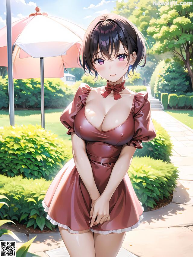 Hentai - 华彩繁花 Set 2 20230602 Part 29 No.1e4204 A woman in a brown dress standing under an umbrella.